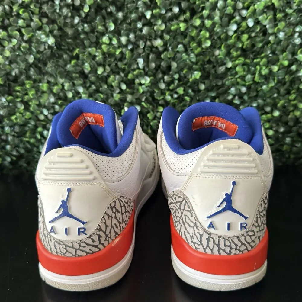 Air Jordan 3 Retro Knicks Rivals White Royal Orange Men’s 11.5 136064-14 No Box